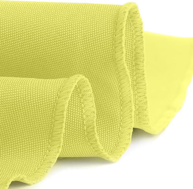 Gee Di Moda Round Tablecloth - 90 Inch Yellow Round Table Cloth for 30 to 60 Inch Round Tables - Heavy Duty Washable Fabric - for Buffet Table, Holiday Party, Dinner, Wedding & Baby Shower