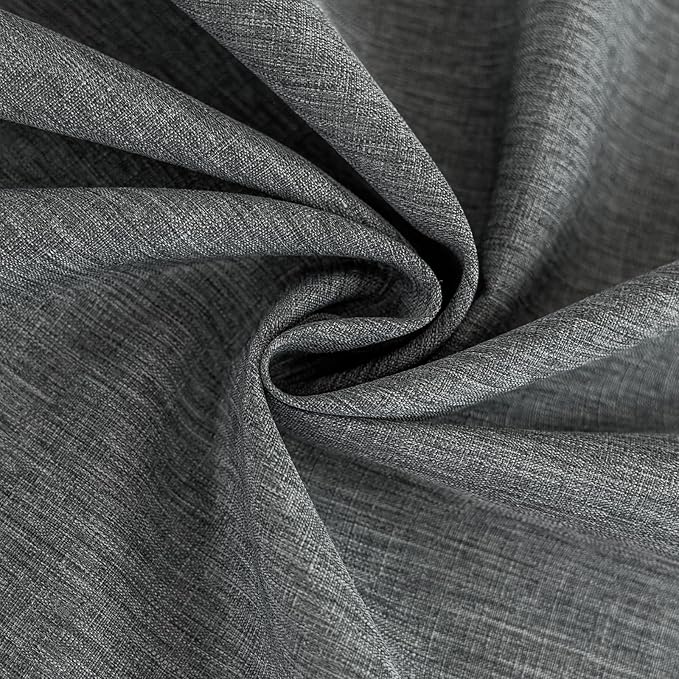 Faux Linen Fabric 54 x 54 Inch Square Grey Tablecloth Textured Water Resistant & Washable Card Table Cloth Anti-Scratch for Dining Kitchen Patio