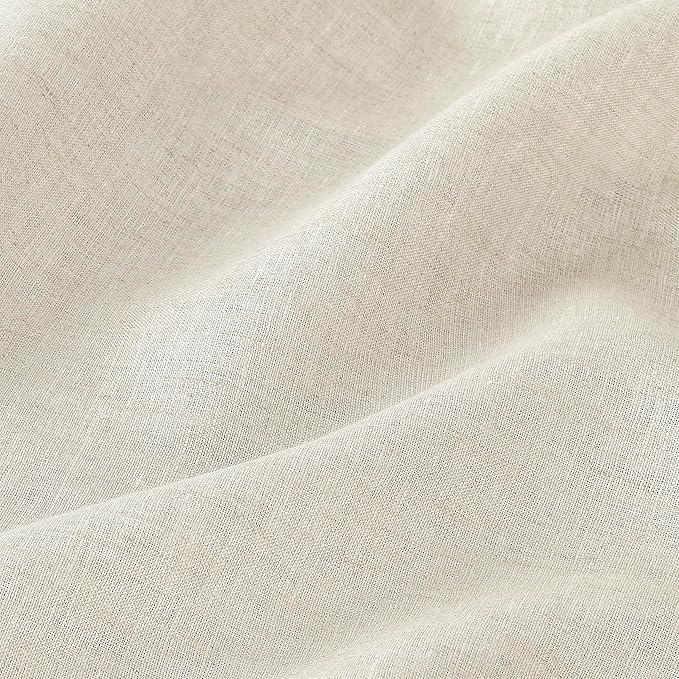 D'Moksha Homes Light Natural Linen Tablecloth 60 x 120 Inch - 100% Pure Linen Hemstitch Tablecloth for Rectangle Tables - Classic Hemstitch, Machine Washable Table Cloth for Valentines, Easter