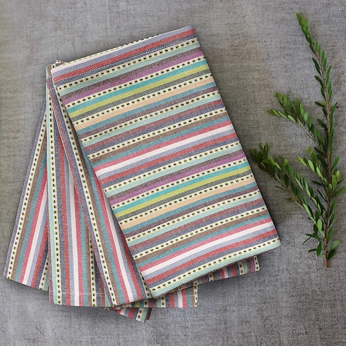 Urban Villa Cloth Napkins Set of 12 20x20 Inches 100% Cotton Napkins Cloth Washable Durable Reusable Absorbent Table Dinner Napkins Cloth for Hotel Lunch Restaurant Weddings Parties – Blue Stripes