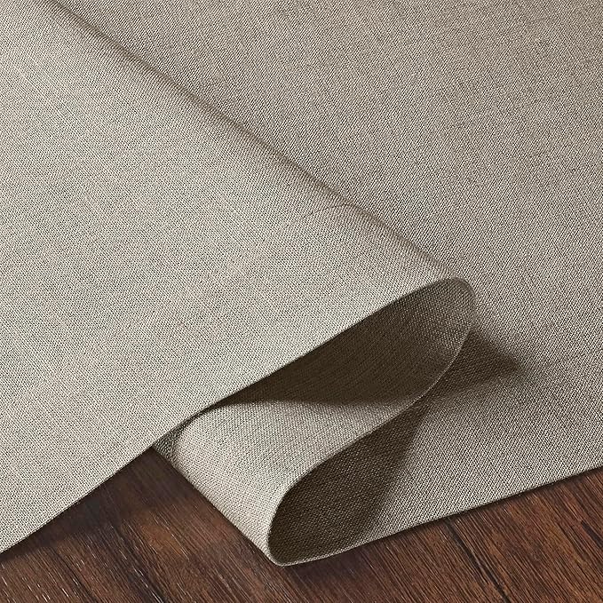 D'Moksha Homes Linen Natural Table Runner 48 Inches - 100% Pure Linen Small Table Runner 14 x 48 Inch for Coffee Tables, Dresser, Valentines, Spring, Easter - Machine Washable
