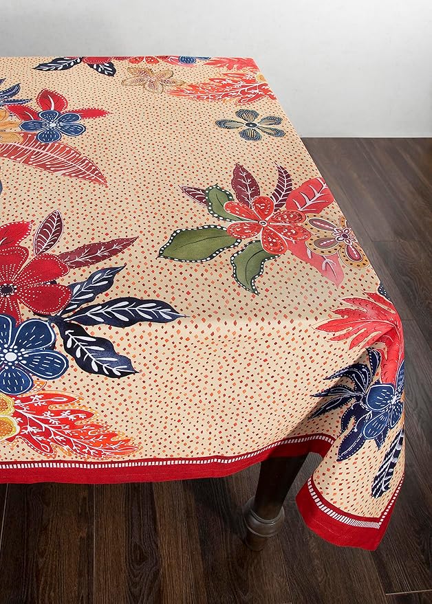 Maison d' Hermine Table Cloth Square Table 100% Cotton 54 x 54 Inches Fall Tablecloth Reusable Everyday Use for Thanksgiving Christmas Decorations Dining Farmhouse Party (Kalahari)